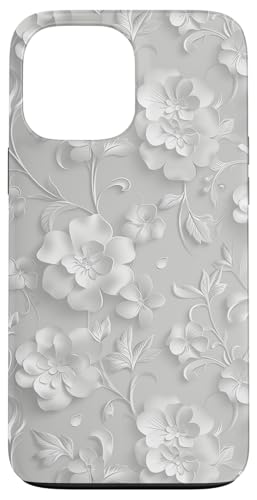 Weiß mit Blumenmuster auf Weiß Hülle für iPhone 13 Pro Max Weiß mit Blumenmuster auf Weiß Hülle für iPhone 13 Pro Max von Blanc Floral Pattern