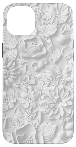 Weiß mit Blumenmuster auf Weiß Hülle für iPhone 14 Plus Weiß mit Blumenmuster auf Weiß Hülle für iPhone 14 Plus von Blanc Floral Pattern