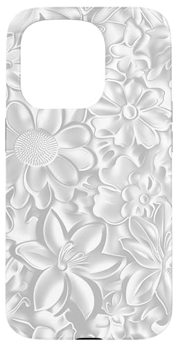 Weiß mit Blumenmuster auf Weiß Hülle für iPhone 15 Pro Weiß mit Blumenmuster auf Weiß Hülle für iPhone 15 Pro von Blanc Floral Pattern