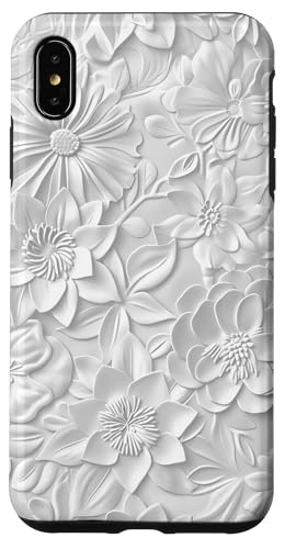 Weiß mit Blumenmuster auf Weiß Hülle für iPhone XS Max Weiß mit Blumenmuster auf Weiß Hülle für iPhone XS Max von Blanc Floral Pattern
