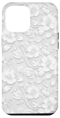 Weißes, minimalistisches, flaches Blumenmuster Hülle für iPhone 12 Pro Max Weißes, minimalistisches, flaches Blumenmuster Hülle für iPhone 12 Pro Max von Blanc Floral Pattern