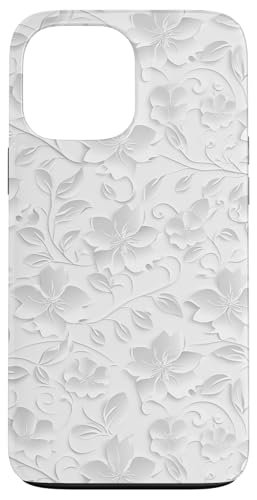 Weißes, minimalistisches, flaches Blumenmuster Hülle für iPhone 13 Pro Max Weißes, minimalistisches, flaches Blumenmuster Hülle für iPhone 13 Pro Max von Blanc Floral Pattern