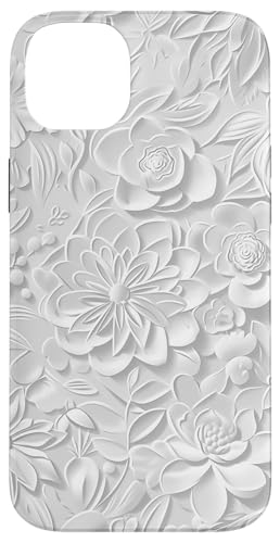 Weißes, minimalistisches, flaches Blumenmuster Hülle für iPhone 14 Plus Weißes, minimalistisches, flaches Blumenmuster Hülle für iPhone 14 Plus von Blanc Floral Pattern