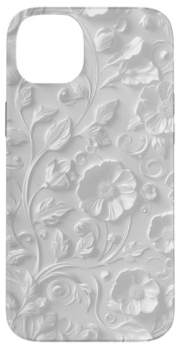Weißes, minimalistisches, flaches Blumenmuster Hülle für iPhone 14 Plus Weißes, minimalistisches, flaches Blumenmuster Hülle für iPhone 14 Plus von Blanc Floral Pattern