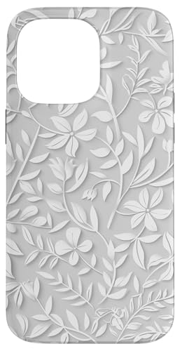 Weißes, minimalistisches, flaches Blumenmuster Hülle für iPhone 14 Pro Max Weißes, minimalistisches, flaches Blumenmuster Hülle für iPhone 14 Pro Max von Blanc Floral Pattern