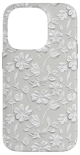 Weißes, minimalistisches, flaches Blumenmuster Hülle für iPhone 14 Pro Weißes, minimalistisches, flaches Blumenmuster Hülle für iPhone 14 Pro von Blanc Floral Pattern