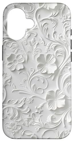 Weißes, minimalistisches, flaches Blumenmuster Hülle für iPhone 16 Weißes, minimalistisches, flaches Blumenmuster Hülle für iPhone 16 von Blanc Floral Pattern
