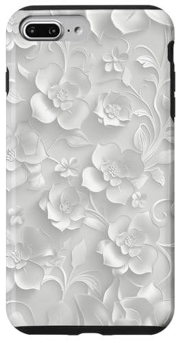 Weißes, minimalistisches, flaches Blumenmuster Hülle für iPhone 7 Plus/8 Plus Weißes, minimalistisches, flaches Blumenmuster Hülle für iPhone 7 Plus/8 Plus von Blanc Floral Pattern