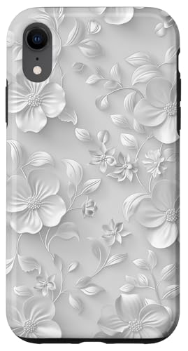 Weißes, minimalistisches, flaches Blumenmuster Hülle für iPhone XR Weißes, minimalistisches, flaches Blumenmuster Hülle für iPhone XR von Blanc Floral Pattern
