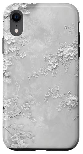 Weißes, minimalistisches, flaches Blumenmuster Hülle für iPhone XR Weißes, minimalistisches, flaches Blumenmuster Hülle für iPhone XR von Blanc Floral Pattern