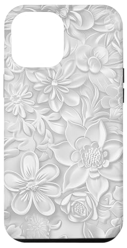 Weißes Blumenmuster auf weißem Hintergrund Hülle für iPhone 12 Pro Max Weißes Blumenmuster auf weißem Hintergrund Hülle für iPhone 12 Pro Max von Blanc Floral Pattern