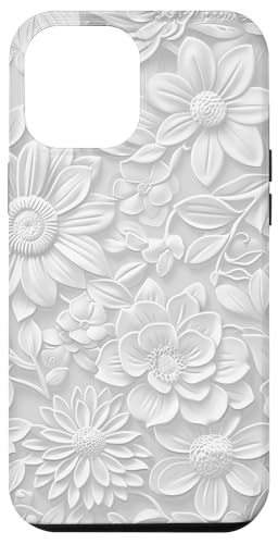 Weißes Blumenmuster auf weißem Hintergrund Hülle für iPhone 12 Pro Max Weißes Blumenmuster auf weißem Hintergrund Hülle für iPhone 12 Pro Max von Blanc Floral Pattern