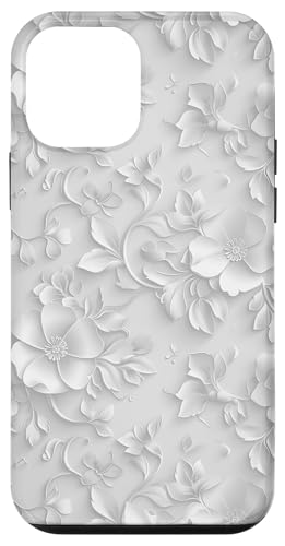 Weißes Blumenmuster auf weißem Hintergrund Hülle für iPhone 12 mini Weißes Blumenmuster auf weißem Hintergrund Hülle für iPhone 12 mini von Blanc Floral Pattern