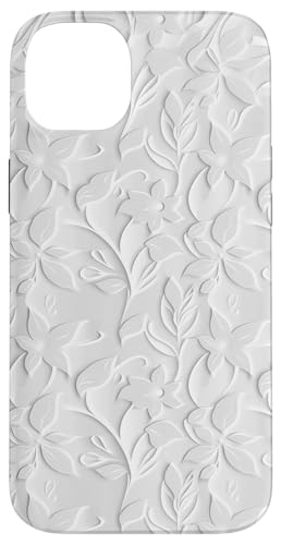 Weißes Blumenmuster auf weißem Hintergrund Hülle für iPhone 14 Plus Weißes Blumenmuster auf weißem Hintergrund Hülle für iPhone 14 Plus von Blanc Floral Pattern