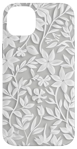 Weißes Blumenmuster auf weißem Hintergrund Hülle für iPhone 14 Plus Weißes Blumenmuster auf weißem Hintergrund Hülle für iPhone 14 Plus von Blanc Floral Pattern
