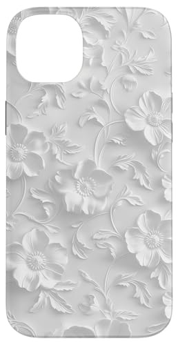 Weißes Blumenmuster auf weißem Hintergrund Hülle für iPhone 14 Plus Weißes Blumenmuster auf weißem Hintergrund Hülle für iPhone 14 Plus von Blanc Floral Pattern