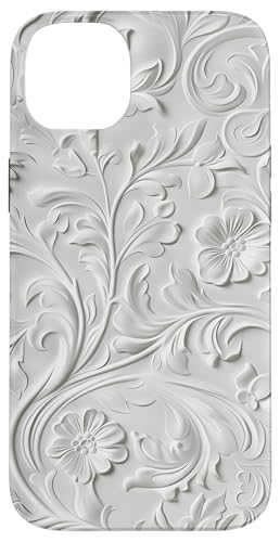 Weißes Blumenmuster auf weißem Hintergrund Hülle für iPhone 14 Plus Weißes Blumenmuster auf weißem Hintergrund Hülle für iPhone 14 Plus von Blanc Floral Pattern