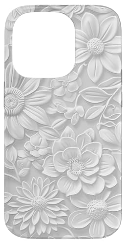 Weißes Blumenmuster auf weißem Hintergrund Hülle für iPhone 14 Pro Weißes Blumenmuster auf weißem Hintergrund Hülle für iPhone 14 Pro von Blanc Floral Pattern