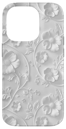 Weißes Blumenmuster auf weißem Hintergrund Hülle für iPhone 14 Pro Weißes Blumenmuster auf weißem Hintergrund Hülle für iPhone 14 Pro von Blanc Floral Pattern