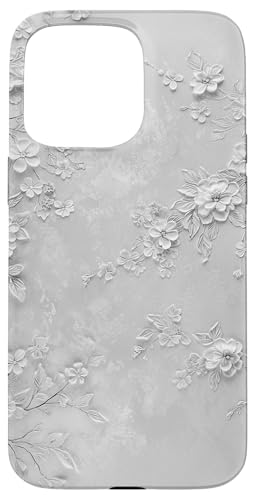 Weißes Blumenmuster auf weißem Hintergrund Hülle für iPhone 15 Pro Max Weißes Blumenmuster auf weißem Hintergrund Hülle für iPhone 15 Pro Max von Blanc Floral Pattern