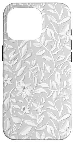 Weißes Blumenmuster auf weißem Hintergrund Hülle für iPhone 16 Pro Weißes Blumenmuster auf weißem Hintergrund Hülle für iPhone 16 Pro von Blanc Floral Pattern