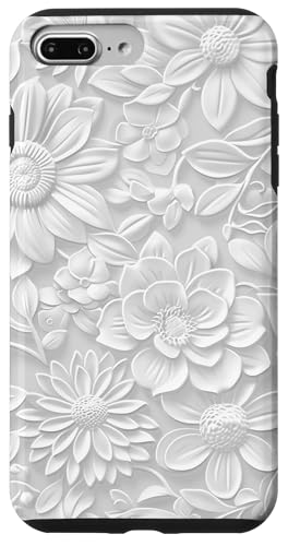 Weißes Blumenmuster auf weißem Hintergrund Hülle für iPhone 7 Plus/8 Plus Weißes Blumenmuster auf weißem Hintergrund Hülle für iPhone 7 Plus/8 Plus von Blanc Floral Pattern