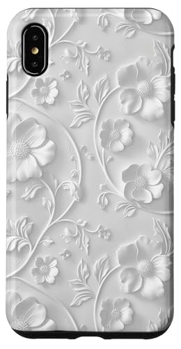 Weißes Blumenmuster auf weißem Hintergrund Hülle für iPhone XS Max Weißes Blumenmuster auf weißem Hintergrund Hülle für iPhone XS Max von Blanc Floral Pattern