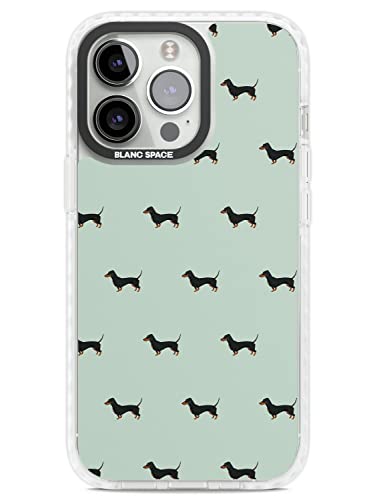 Blanc Space Dackel Hund Muster Impact Handyhülle für iPhone 14 Pro TPU Schutzhülle Leicht Starke Abdeckung mit Haustier Weiner Dog Doxie Welpen Rasse von Blanc Space