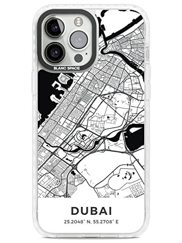 Blanc Space Karte von Dubai, Vereinigte Arabische Emirate Impact Handyhülle für iPhone 14 Pro Max TPU Schutzhülle Leicht Starke Hülle mit Reise Wanderlust Europa Stadt Straßen von Blanc Space