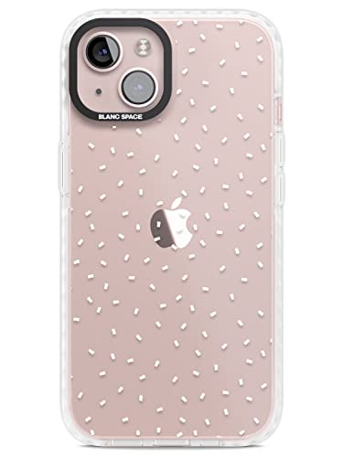 Blanc Space Konfetti (Weiß/Transparent) Impact Handyhülle für iPhone 14 | Schutzhülle Dual Layer Bumper TPU Silikon Cover Muster gedruckt | Minimal Niedlich Einfache Abstrakte Linien von Blanc Space