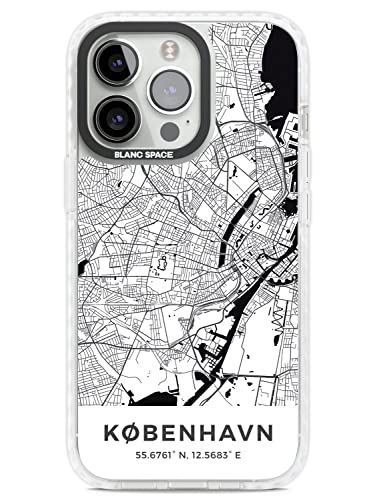 Blanc Space Map of K?benhavn (Kopenhagen), Dänemark Impact Handyhülle für iPhone 14 Pro TPU Schutzhülle Leicht Stark Cover mit Reise Wanderlust Europa Stadt Straßen von Blanc Space