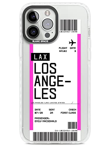 Blanc Space Personalisierte Boarding-Pass Ticket: Los Angeles Impact Handyhülle für iPhone 14 Pro Max TPU Schutzhülle Leicht Starke Hülle mit Personalisierte Reisetasche von Blanc Space