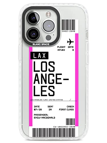 Blanc Space Personalisierte Boarding-Pass Ticket: Los Angeles Impact Handyhülle für iPhone 14 Pro TPU Schutzhülle Leicht Starke Hülle mit Personalisierte Reisende von Blanc Space