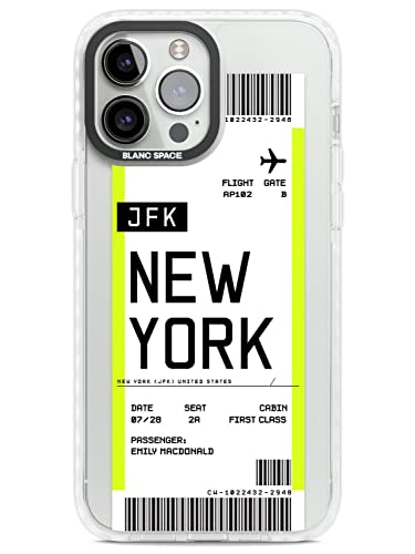 Blanc Space Personalisierte Boarding-Pass Ticket: New York Impact Handyhülle für iPhone 14 Pro Max TPU Schutzhülle Leicht Starke Hülle mit Personalisierte Reisende Wanderlust von Blanc Space