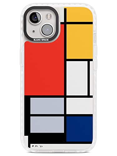 Blanc Space Piet Mondrian's Composition Impact Handyhülle für iPhone 14 | Schutzhülle Dual Layer Bumper TPU Silikon Cover Muster gedruckt | Berühmte Malerei Kunst Abstrakte Farbe von Blanc Space