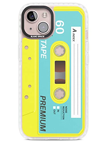 Blanc Space Retro Kassettenband - Gelb & Türkis Impact Handyhülle für iPhone 14 TPU Schutzhülle Leicht Starke Cover mit Mixtape Vintage Old Music 80S von Blanc Space