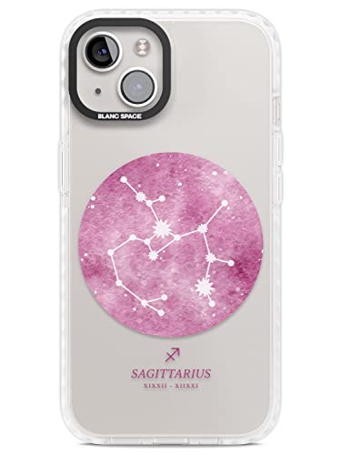Blanc Space Schütze Sternzeichen Transparent - Pink Impact Handyhülle für iPhone 14 TPU Schutzhülle Leicht Starke Cover mit Sternzeichen Klar Aquarell Horoskop von Blanc Space