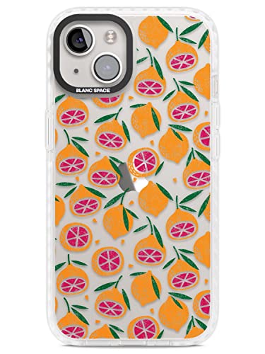 Blut Orange Fruit Pattern Transparent Impact Phone Case für iPhone 14 TPU Schutzhülle Leicht Starke Cover mit Zitrone Zitrus Transparent Tropisch von Blanc Space