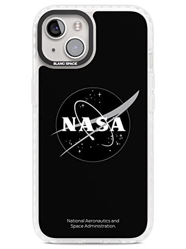 Dark Nasa Meatball Impact Handyhülle für iPhone 14 | Schutzhülle Dual Layer Bumper TPU Silikon Cover Muster gedruckt | Logo Schwarz Weiß Retro Planet von Blanc Space