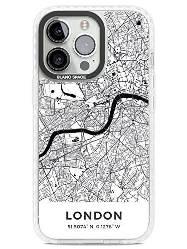 Map of London, England Impact Handyhülle für iPhone 14 Pro TPU Schutzhülle Leicht Starke Cover mit Reise Wanderlust Europa Stadt Straßen von Blanc Space