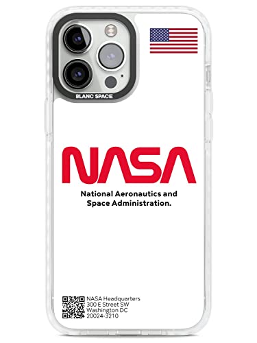 Nasa The Worm Impact Handyhülle für iPhone 14 Pro Max | Schutzhülle Dual Layer Bumper TPU Silikon Cover Muster Gedruckt | Logo Rot Retro Flagge Planet von Blanc Space