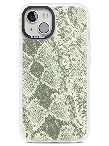 Pastel Snakeskin - Dunkelgrüne Impact Handyhülle für iPhone 14 TPU Schutzhülle Leicht Starke Hülle mit Reptilien Designer Alligator Skin Schlange von Blanc Space