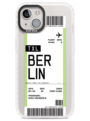 Personalisierte Boarding-Pass Ticket: Berlin Impact Phone Case für iPhone 14 TPU Schutzhülle Leicht Stark Cover mit Personalisierte Reisende Wanderlust von Blanc Space