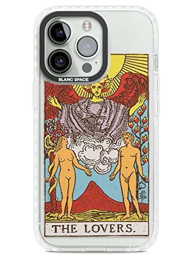 The Lovers Tarot Karte in Farbe Impact Handyhülle für iPhone 14 Pro TPU Schutzhülle Leicht Starke Cover mit psychischer Astrologie Glück Okkulte Magie von Blanc Space