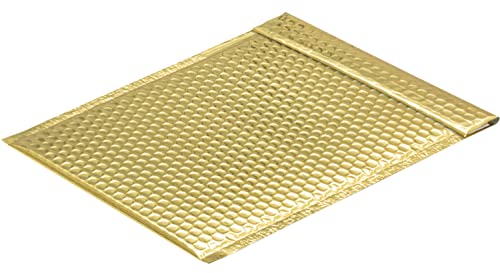 10 Stück, Farbige Luftpolstertaschen, 250 x 334 mm, Haftklebung mit Abziehstreifen, Gerade Klappe, 180 my Metallic Bubble Bags - Glossy, Ohne Fenster, Gold, Blanke Briefhüllen von Blanke Briefhüllen