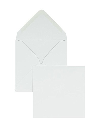 100 Stück, Briefumschläge, 130 x 130 mm, Nassklebung, Spitze Klappe, 100 g/qm Offset, Ohne Fenster, Weiß, Blanke Briefhüllen von Blanke Briefhüllen
