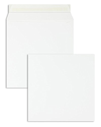 100 Stück, Briefumschläge, 170 x 170 mm, Haftklebung mit Abziehstreifen, Gerade Klappe, 120 g/qm Offset, Ohne Fenster, Weiß, Blanke Briefhüllen von Blanke Briefhüllen