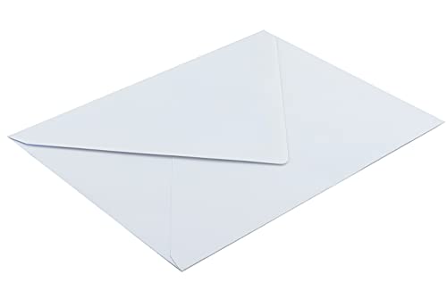 100 Stück, Briefumschläge, DIN C5, Nassklebung, Spitze Klappe, 120 g/qm Offset, Ohne Fenster, Weiß, Blanke Briefhüllen von Blanke Briefhüllen