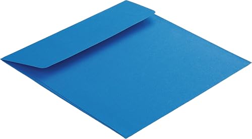 100 Stück, Farbige Briefumschläge, 160 x 160 mm, Haftklebung mit Abziehstreifen, Gerade Klappe, 120 g/qm Colorista, Ohne Fenster, Blau (Königsblau), Blanke Briefhüllen von Blanke Briefhüllen