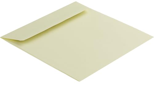 100 Stück, Farbige Briefumschläge, 160 x 160 mm, Haftklebung mit Abziehstreifen, Gerade Klappe, 130 g/qm Colorista, Ohne Fenster, Creme (Creme-Gelb), Blanke Briefhüllen von Blanke Briefhüllen